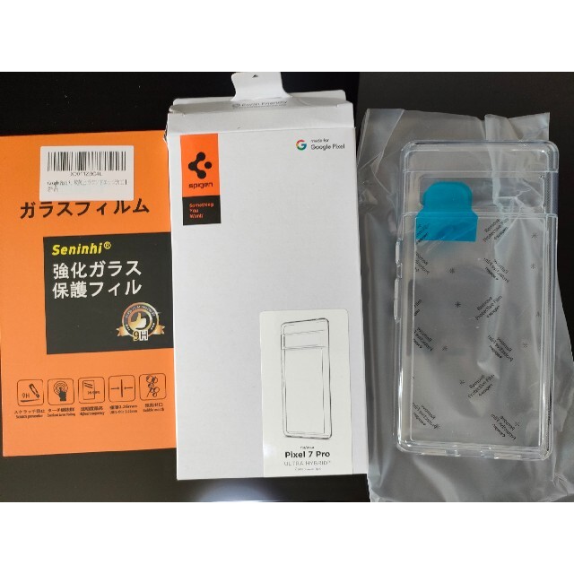 Spigen(シュピゲン)のガラスフィルム　クリアケースセット　（Pixel 7 pro 用） スマホ/家電/カメラのスマホアクセサリー(Androidケース)の商品写真