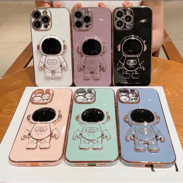 ☆スタンド付き☆ 最新 iPhone13 TPU 宇宙飛行士ケース グリーン スマホ/家電/カメラのスマホアクセサリー(iPhoneケース)の商品写真