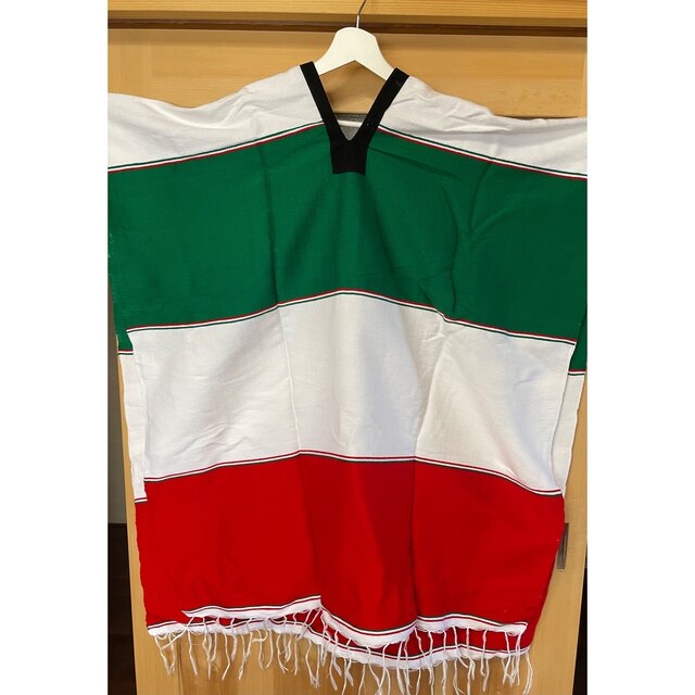 メキシカン ポンチョ フリンジ メキシコ雑貨 MEXICO 国旗 メンズのジャケット/アウター(ポンチョ)の商品写真