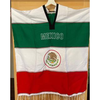 メキシカン ポンチョ フリンジ メキシコ雑貨 MEXICO 国旗(ポンチョ)