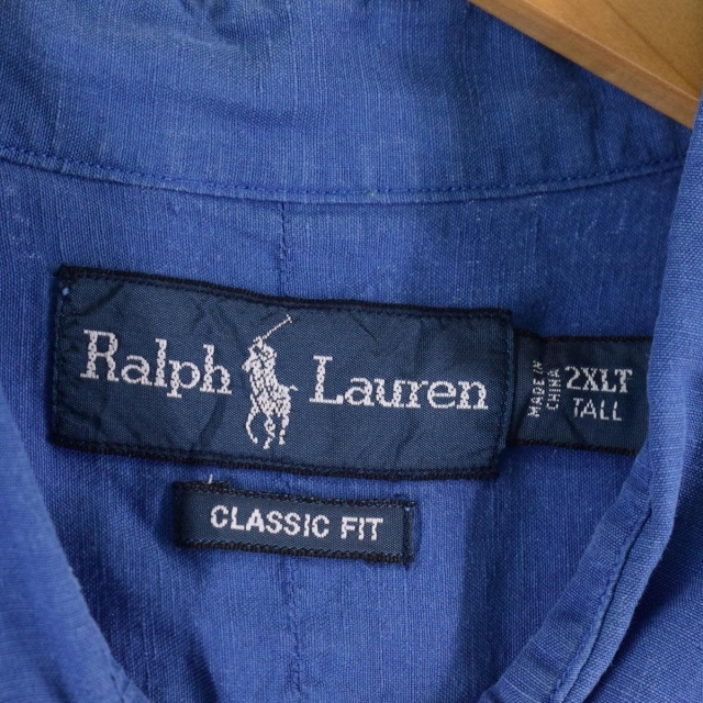 90s Ralph Lauren 半袖 リネン×コットン シャツ 2XLT rsgmladokgi.com