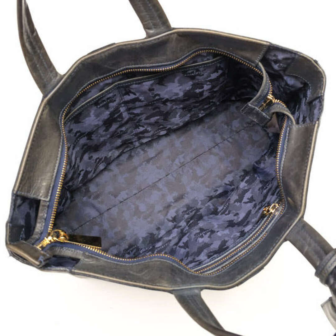 aniary(アニアリ)のアニアリ／aniary バッグ ブリーフケース ビジネスバッグ 鞄 ビジネス メンズ 男性 男性用レザー 革 本革 ネイビー 紺  02-01006 迷彩・カモフラージュ柄 メンズのバッグ(ビジネスバッグ)の商品写真