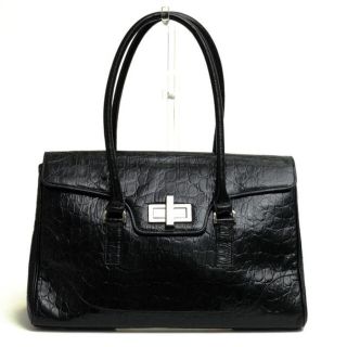 バーニーズニューヨーク/BARNEYS NEWYORK バッグ ハンドバッグ 鞄 トートバッグ レディース 女性 女性用レザー 革 本革 ブラック 黒 フラップ式 クロコ型押し