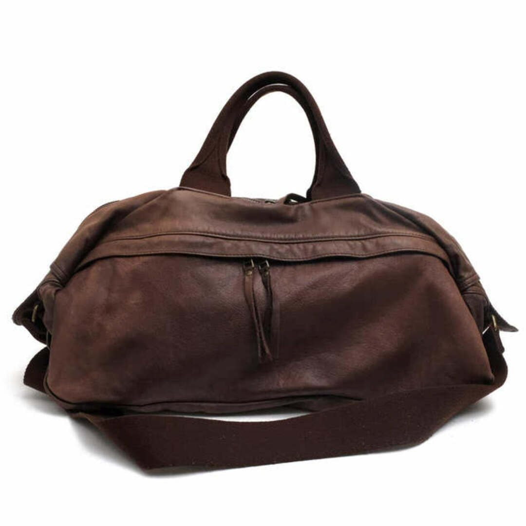 ホーボー／hobo バッグ ボストンバッグ 鞄 旅行鞄 メンズ 男性 男性用レザー 革 本革 ダークブラウン 茶 ブラウン  HB-BG1410 Water Proof Leather Boston Bag 2WAY ショルダーバッグ