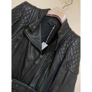 【新品】DIESELディーゼル レザーコンビライダースジャケット コート グレー