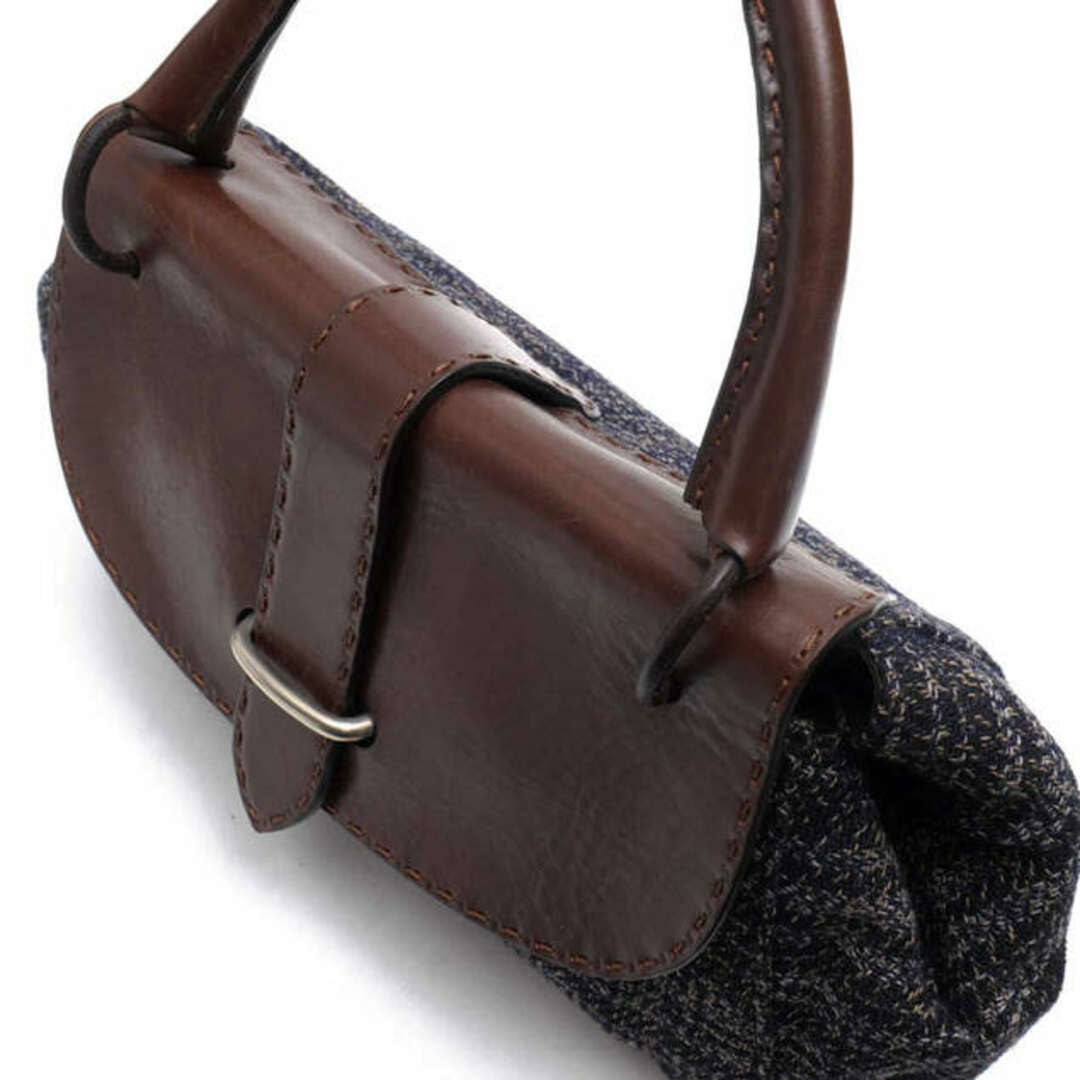 Marni(マルニ)のマルニ／MARNI バッグ ハンドバッグ 鞄 トートバッグ レディース 女性 女性用ウール 毛 レザー 革 ネイビー 紺  レディースのバッグ(ハンドバッグ)の商品写真