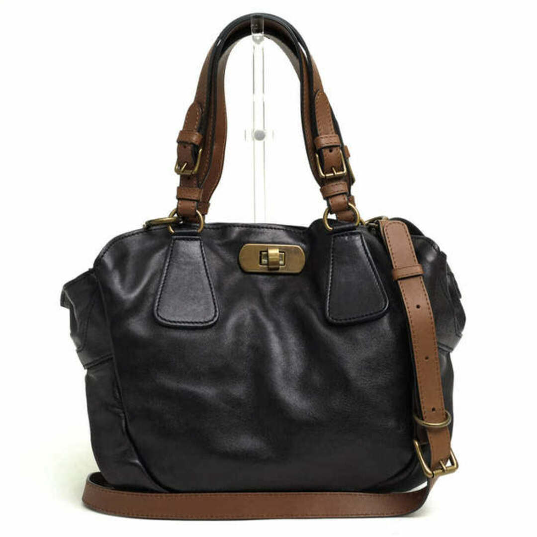 Marni(マルニ)のマルニ／MARNI バッグ ハンドバッグ 鞄 トートバッグ レディース 女性 女性用レザー 革 本革 ブラック 黒  MMPH12TUOLA210 2WAY ショルダーバッグ レディースのバッグ(ハンドバッグ)の商品写真