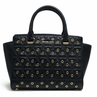 マイケルコース(Michael Kors)のマイケルコース／Michael Kors バッグ ハンドバッグ 鞄 トートバッグ レディース 女性 女性用レザー 革 本革 ブラック 黒  Selma Grommeted Quilted Leather Satchel キルティング スタッズ(ハンドバッグ)