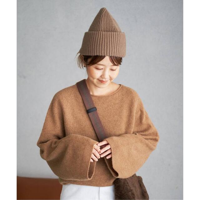 Plage Baby Alpaca ラグランプルオーバー キャメル 即納 37%割引