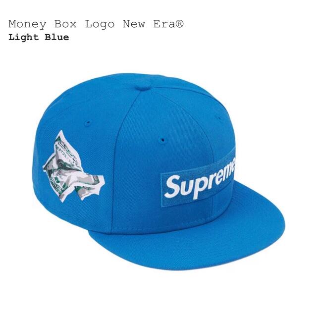 シュプリーム　Money Box Logo New Era　ライトブルー　5/8