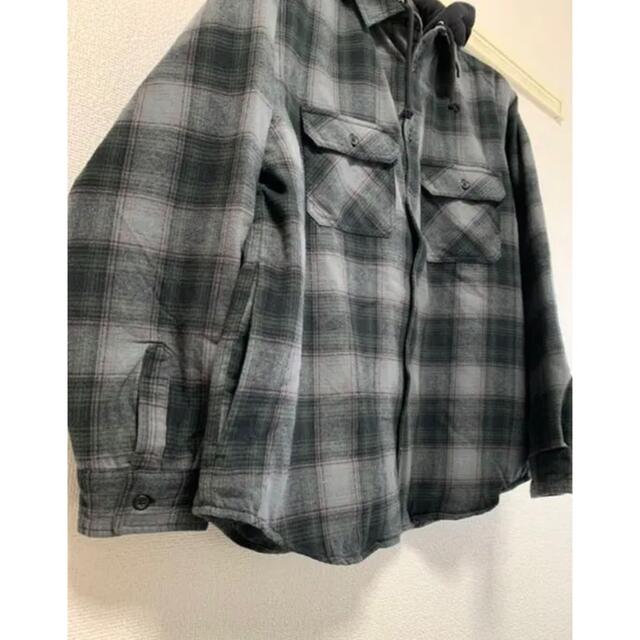 M 黒 Supreme Hooded Flannel Zip Up Shirt