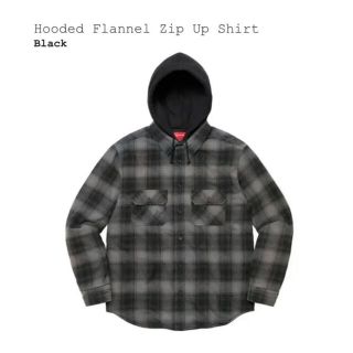 Supreme Hooded Flannel Zip Up Shirt 青 M