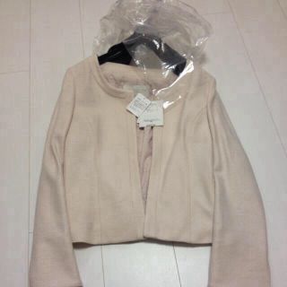 プロポーションボディドレッシング(PROPORTION BODY DRESSING)のジャケット 結婚式 入学式 ベージュ(ノーカラージャケット)