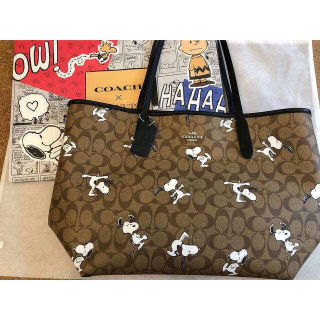 トートバッグ コーチ×スヌーピー トートバッグ