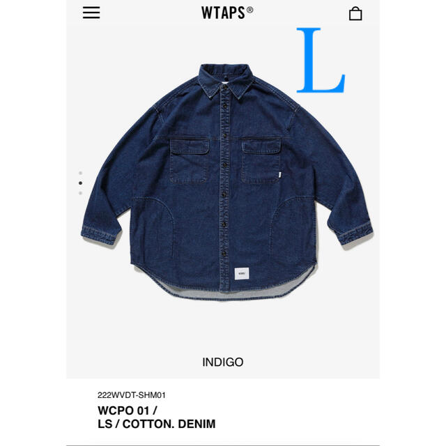 メンズWTAPS 22AW WCPO 01  DENIM INDIGO L 新品未使用