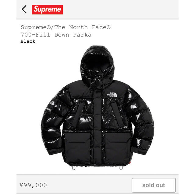 Supreme(シュプリーム)のSupreme North Face 700-Fill Down Parka S メンズのジャケット/アウター(ダウンジャケット)の商品写真