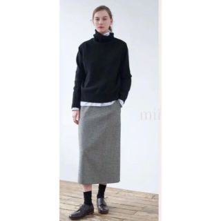 美品 2018AW MARGARET HOWELL マーガレットハウエル SHADOW CHECK WOOL スカート 3/ブラウン チェック ウール【2400013130257】