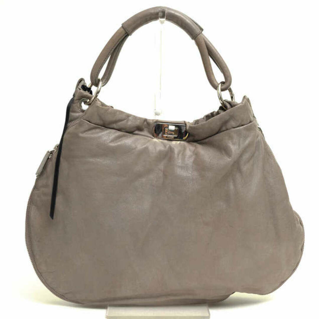 Marni(マルニ)のマルニ／MARNI バッグ ハンドバッグ 鞄 トートバッグ レディース 女性 女性用レザー 革 本革 グレー 灰色  ターンロック 肩掛け ワンショルダーバッグ ウォッシュ加工 レディースのバッグ(ハンドバッグ)の商品写真