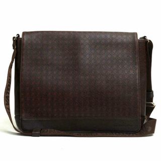 フェラガモ/Salvatore Ferragamo バッグ ショルダーバッグ 鞄 メンズ 男性 男性用レザー 革 本革 ダークブラウン 茶 ブラウン EO-24 8779 ガンチーニ型押し メッセンジャーバッグ