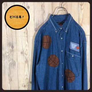 ラングラー(Wrangler)の『希少』90s 古着 ラングラー デニムシャツ バスケデザイン 刺繍ロゴ(シャツ)