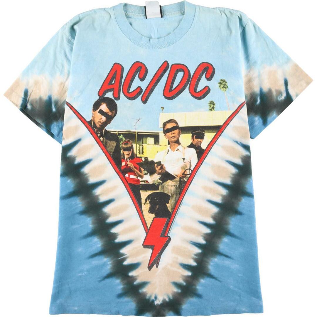 リキッドブルー LIQUID BULE ACDC エーシーディーシー アルバム Dirty Deeds Done Dirt Cheap タイダイ柄 バンドTシャツ バンT USA製 メンズM /eaa272462