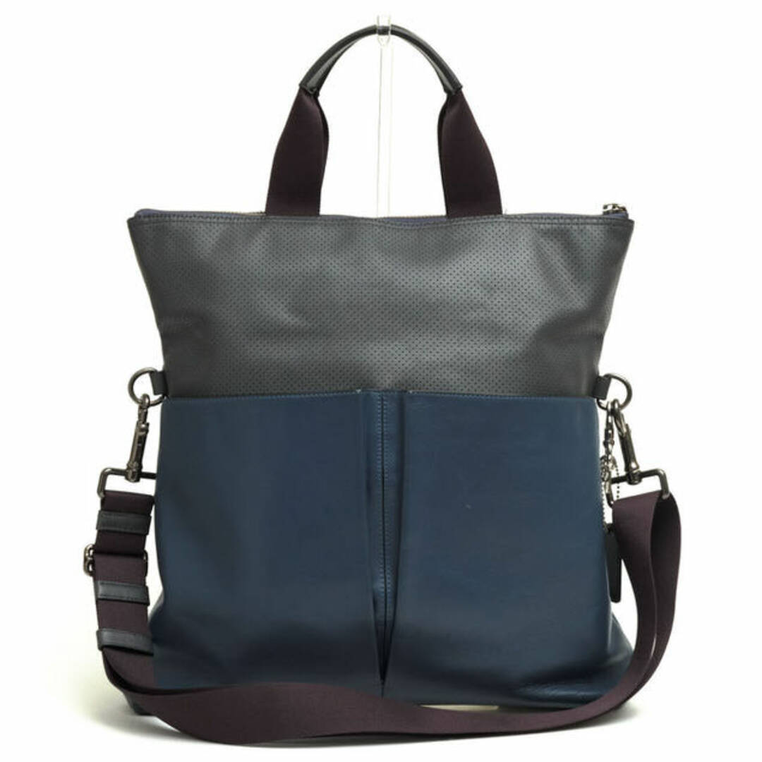 コーチ/COACH バッグ トートバッグ 鞄 ハンドバッグ メンズ 男性 男性用レザー 革 本革 ライトブルー 水色 F57569 CHARLES FOLDOVER TOTE チャールズ フォールドオーバー トート 2WAY ショルダーバッグ バイカラー | フリマアプリ ラクマ
