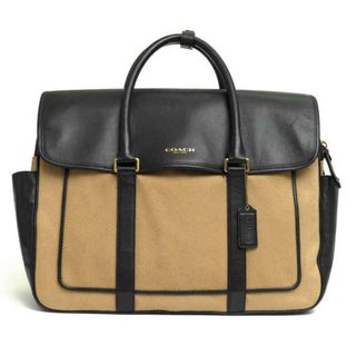 コーチ(COACH)のコーチ／COACH バッグ ブリーフケース ビジネスバッグ 鞄 ビジネス メンズ 男性 男性用コットン 綿 キャンバス レザー 革 ベージュ  F71387 ESSEX CANVAS FLAP COMMUTER エセックス フラップ コミューター(ビジネスバッグ)