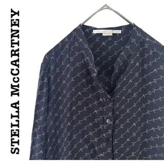 Stella McCartney ステラマッカートニー 総柄　ロゴ　シャツ　34