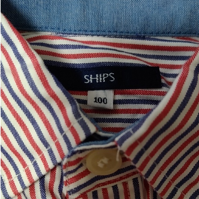 SHIPS(シップス)のシップス　シャツ　ストライプ　100 キッズ/ベビー/マタニティのキッズ服男の子用(90cm~)(ブラウス)の商品写真