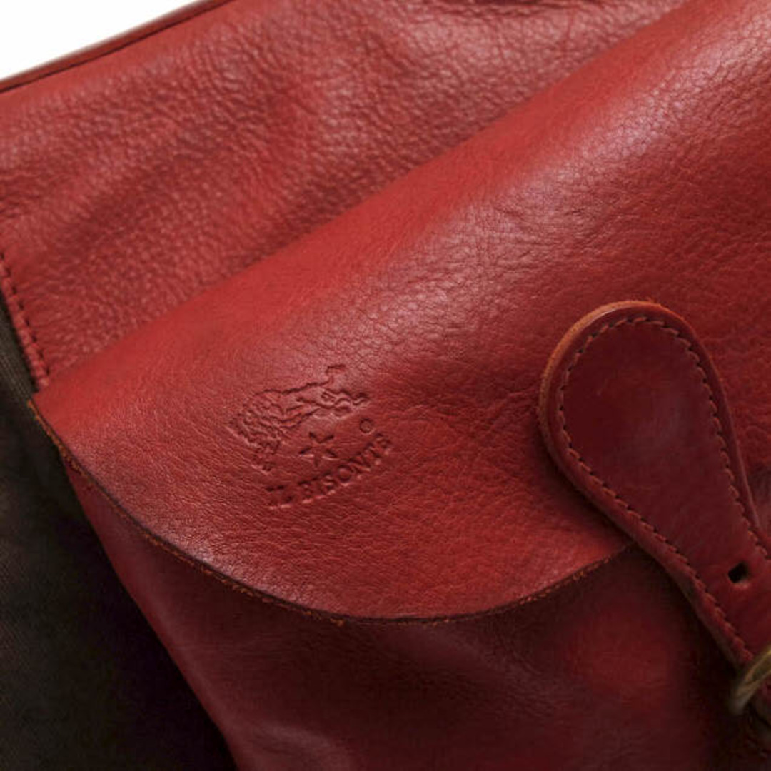 イルビゾンテ/IL BISONTE バッグ ショルダーバッグ 鞄 レディース 女性 女性用コットン 綿 キャンバス レザー 革 レッド 赤 5422306720 三日月型