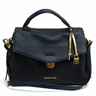 マイケルコース(Michael Kors)のマイケルコース／Michael Kors バッグ ハンドバッグ 鞄 トートバッグ レディース 女性 女性用レザー 革 本革 ネイビー 紺  サッチェルバッグ 2WAY ショルダーバッグ シボ革 シュリンクレザー(ハンドバッグ)