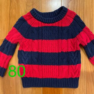 ベビーギャップ(babyGAP)のGAP ニット　セーター　男の子　ボーダー　赤　紺　80(ニット/セーター)