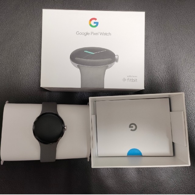 Google Pixel(グーグルピクセル)のPixel Watch Polished Silver Charcoal スマホ/家電/カメラのスマホアクセサリー(その他)の商品写真