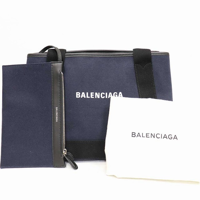 Balenciaga(バレンシアガ)のバレンシアガ BALENCIAGA ネイビー　カバ S トートバッグ ハンドバック　キャンバス × レザー　ネイビー × 黒　339933 4065 Y535269 8011 レディースのバッグ(ハンドバッグ)の商品写真