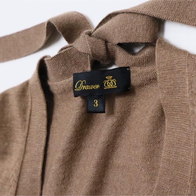drawerドゥロワーカシミヤシルクバックリボンVネックニットセーター