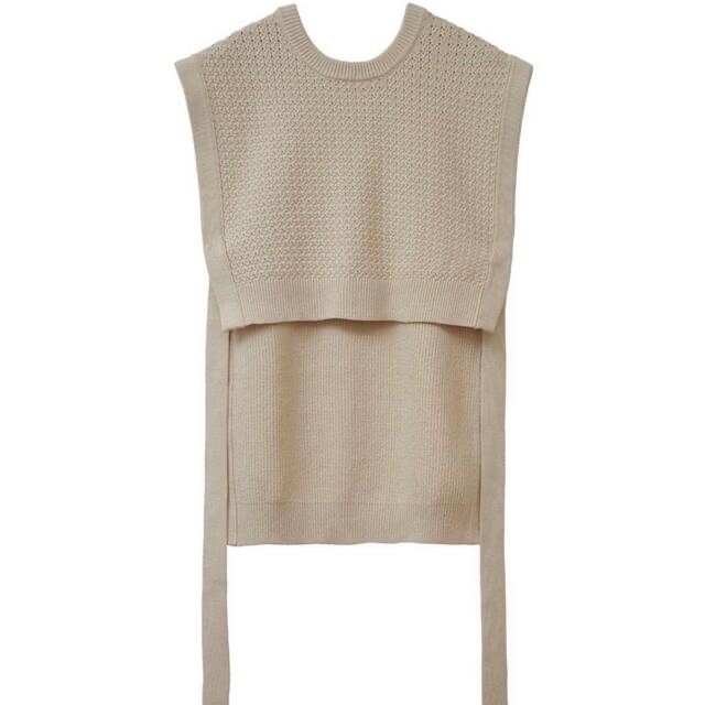 クラネW FACE SIDE RIBBON KNIT VEST