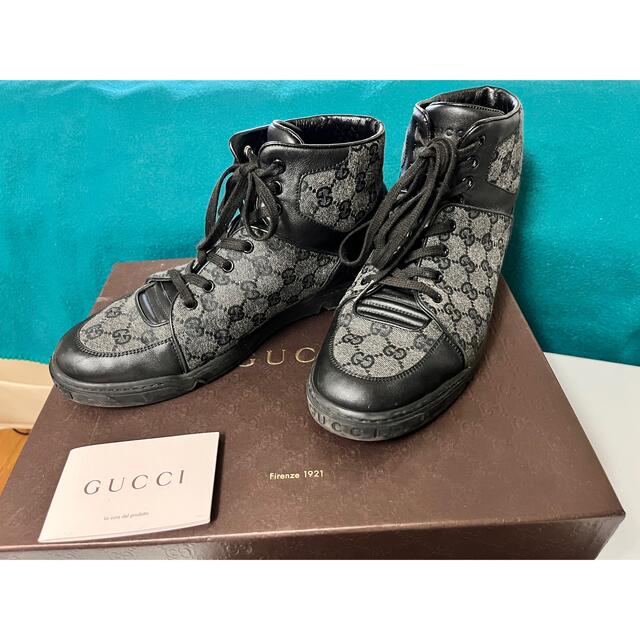 Gucci(グッチ)のGUCCI グッチハイカットスニーカー　箱付 メンズの靴/シューズ(スニーカー)の商品写真