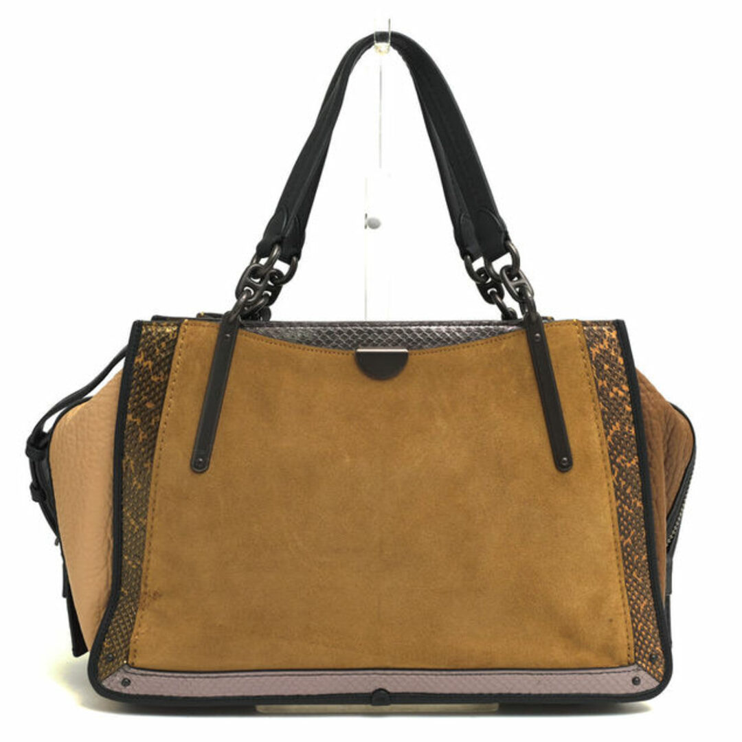 コーチ/COACH バッグ ハンドバッグ 鞄 トートバッグ レディース 女性 女性用スエード スウェード レザー 革 本革 ブラウン 茶 37130 Dreamer 36 in Colorblock With Snakeskin ドリーマー 36 イン カラーブロック ウィズ スネークスキン