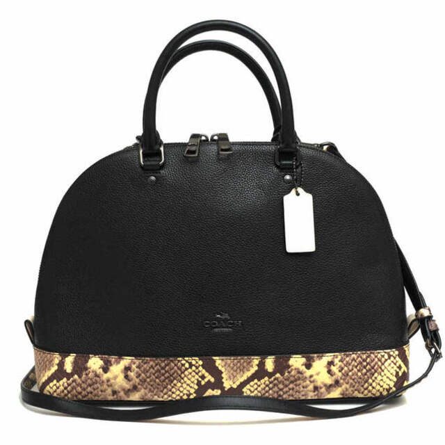 コーチ／COACH バッグ ハンドバッグ 鞄 トートバッグ レディース 女性 女性用レザー 革 本革  F57504 SIERRA SATCHEL WITH SNAKE EMBOSSED LEATHER TRIM シエラ サッチェル スネーク エンボスド レザー トリム 2WAY ショルダーバッグ シボ革 シュリンクレザーレディース