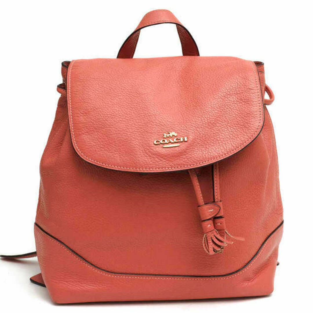 コーチ／COACH リュック バッグ デイパック バックパック レディース 女性 女性用レザー 革 本革 ピンク F72645 Elle  Backpack エル バックパック フラップ式 シボ革 シュリンクレザー | フリマアプリ ラクマ