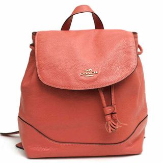 コーチ(COACH)のコーチ／COACH リュック バッグ デイパック バックパック レディース 女性 女性用レザー 革 本革 ピンク  F72645 Elle Backpack エル バックパック フラップ式 シボ革 シュリンクレザー(リュック/バックパック)