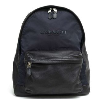 コーチ(COACH)のコーチ／COACH リュック バッグ デイパック バックパック メンズ 男性 男性用ナイロン レザー 革 本革 ネイビー 紺  F71674 CAMPUS BACKPACK IN NYLON シボ革 シュリンクレザー デイパック(バッグパック/リュック)