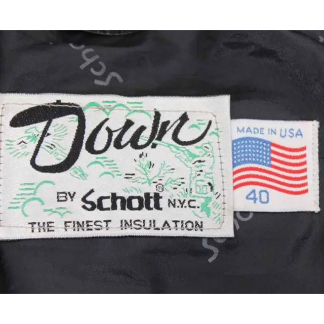 schott(ショット)のSchott ショット レザー ダウン ジャケット　ヴィンテージ メンズのジャケット/アウター(ダウンジャケット)の商品写真