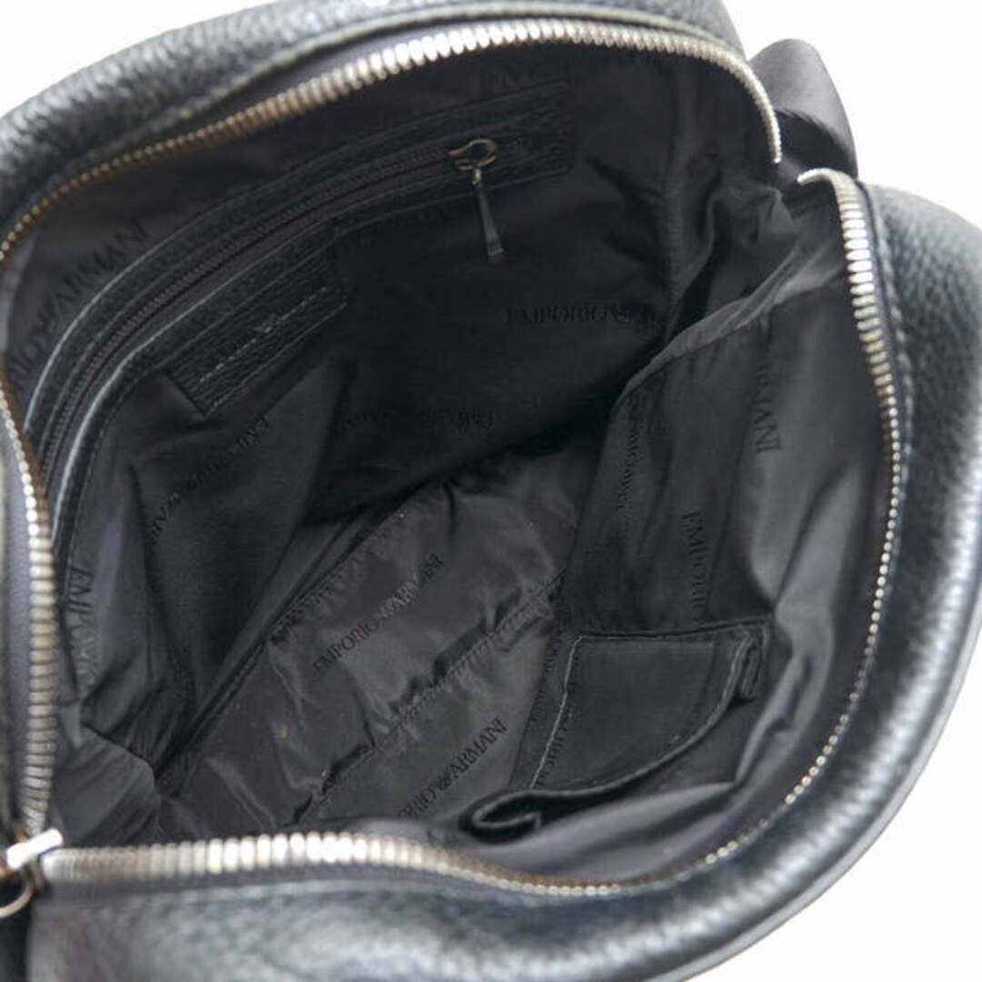 アルマーニ／EMPORIO ARMANI バッグ ショルダーバッグ 鞄 メンズ 男性 男性用レザー 革 本革 ブラック 黒  シボ革 シュリンクレザー