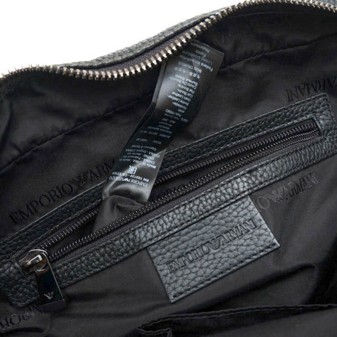 アルマーニ／EMPORIO ARMANI バッグ ショルダーバッグ 鞄 メンズ 男性 男性用レザー 革 本革 ブラック 黒  シボ革 シュリンクレザー