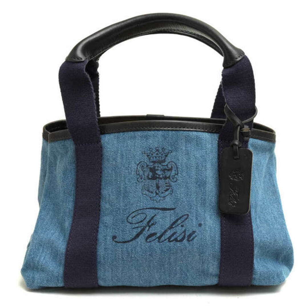 Felisi(フェリージ)のフェリージ／Felisi バッグ ハンドバッグ 鞄 トートバッグ レディース 女性 女性用コットン 綿 キャンバス レザー 革 ブルー 青  16-43-DW06 デニム レディースのバッグ(ハンドバッグ)の商品写真