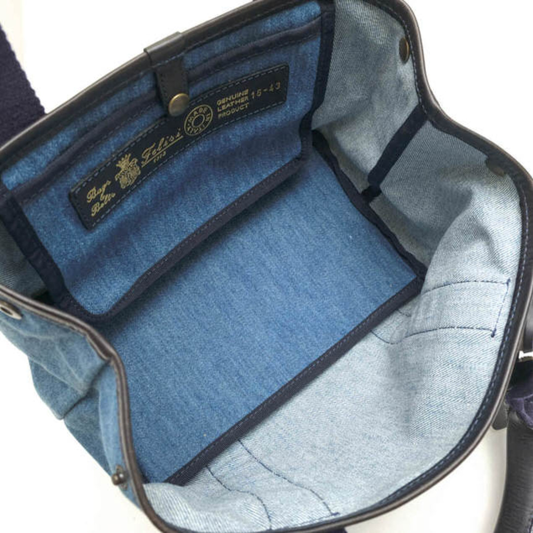 Felisi(フェリージ)のフェリージ／Felisi バッグ ハンドバッグ 鞄 トートバッグ レディース 女性 女性用コットン 綿 キャンバス レザー 革 ブルー 青  16-43-DW06 デニム レディースのバッグ(ハンドバッグ)の商品写真