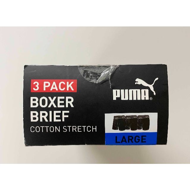 PUMA(プーマ)の3枚 L ★ PUMA プーマ ストレッチ ボクサーパンツ コットン ブラック メンズのアンダーウェア(ボクサーパンツ)の商品写真