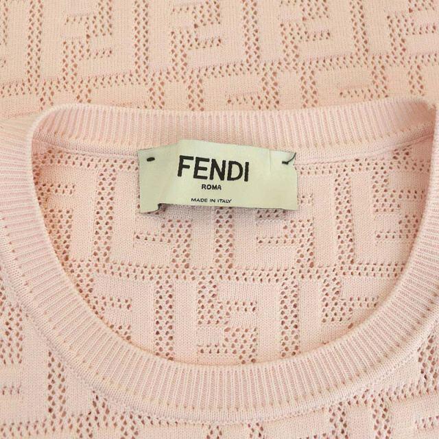FENDI - フェンディ ニット カットソー ズッカ 半袖 40 ピンク 