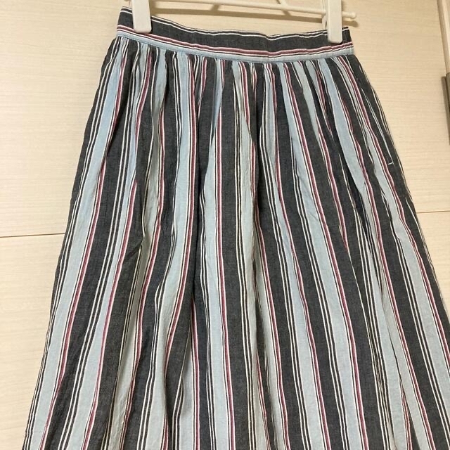 Aライン スカート マルチカラー ストライプ レディースのスカート(ロングスカート)の商品写真